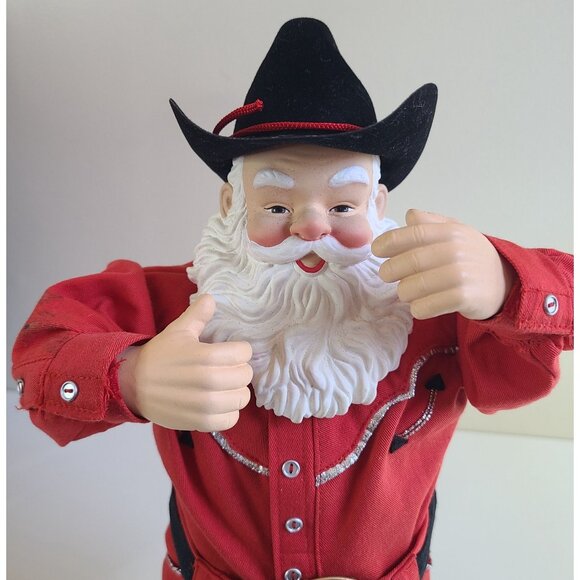 Rockin Jolly Rock Santa Animated Figure In Box Tested Works Vintage Christmas - Picture 6 of 15